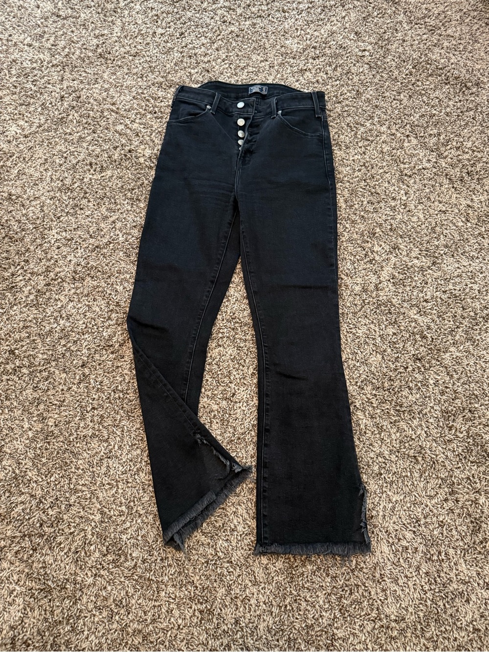 Black High-Rise Button-Fly Women's Jeans